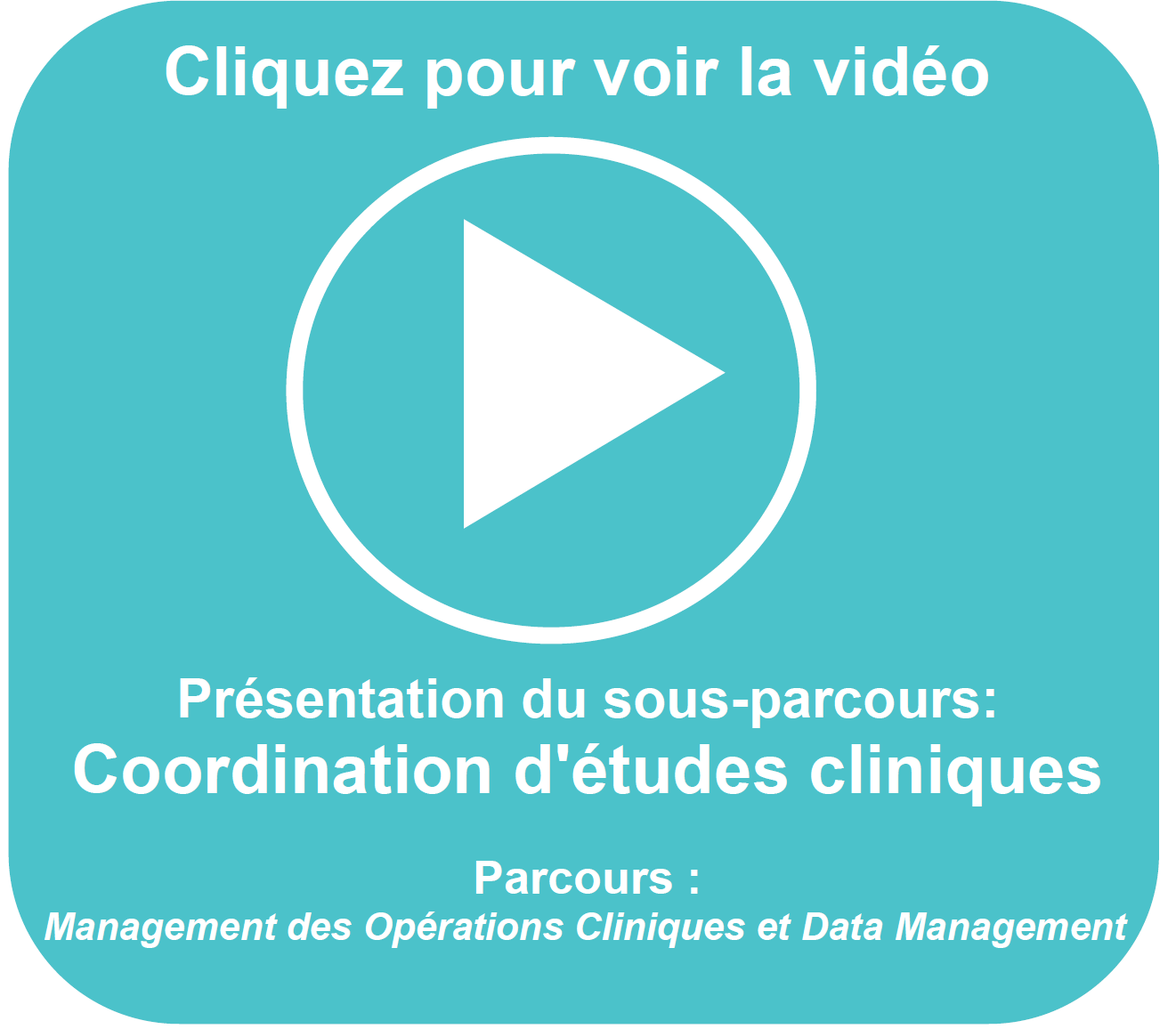 Parcours MODM – Coord Essais Cliniques – Ingénierie de la Santé